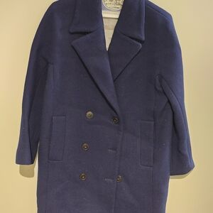 Massimo Dutti Navy Pea Coat
